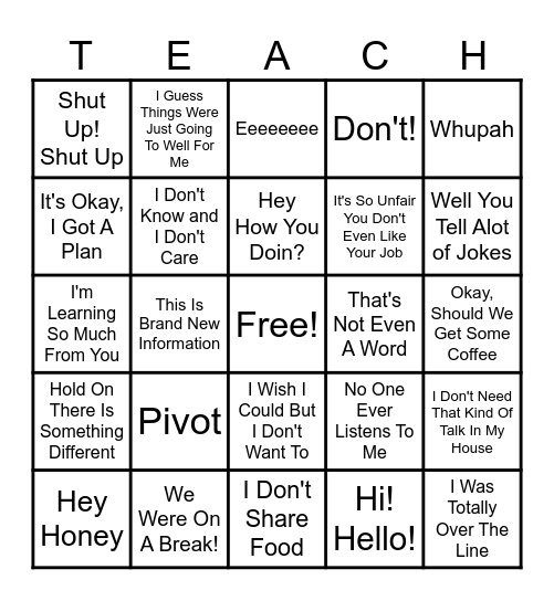 Friends Bingo Card