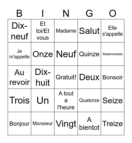 Izaiah Torres Bingo Card