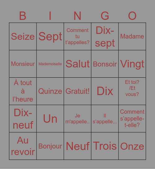 Ariadne Bross Bingo Card