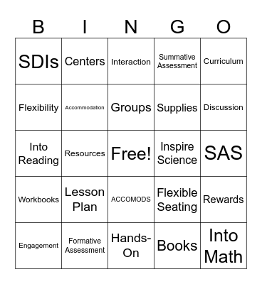 PD Bingo Card