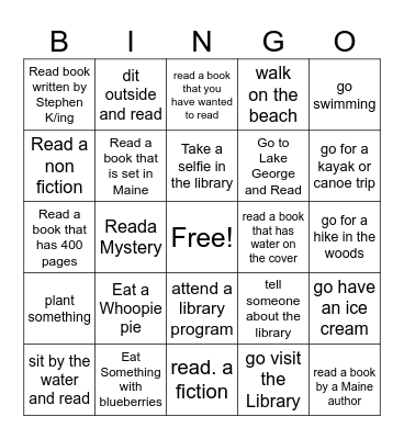 Summer Bingo Card