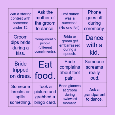 Wedding Bingo Card