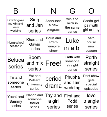 Gmmtv Predictions part 2 Bingo Card