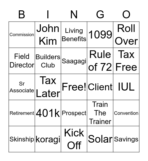 Syncis Bingo Card