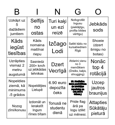 VŪSIŅU BINGO Card