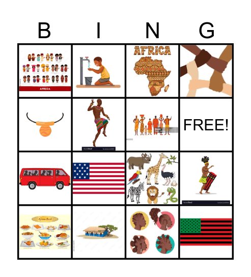 Africa American BINGO! Bingo Card