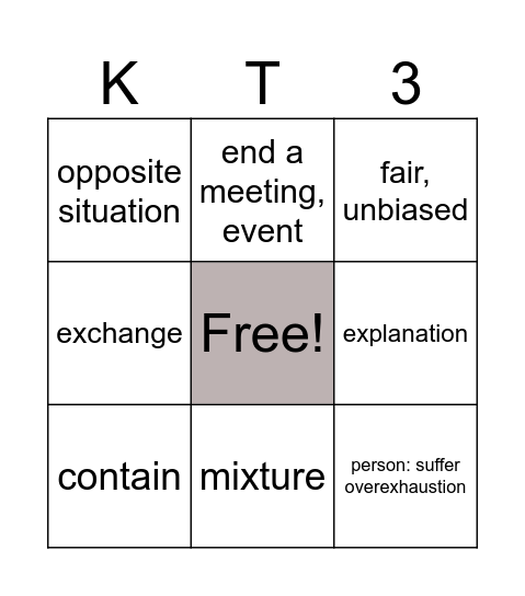 Review 05 Bingo Card