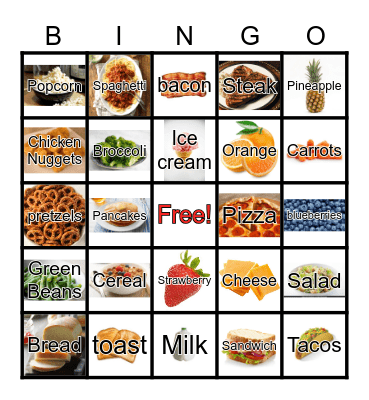 Food & Drink Bingo Card