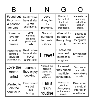 Who is your Community? Bingo Card