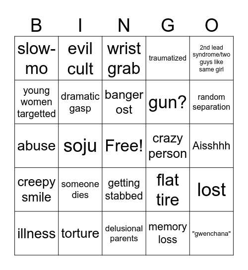 kdrama thriller?? Bingo Card