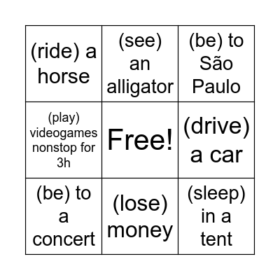 Have you ever...? Bingo Card