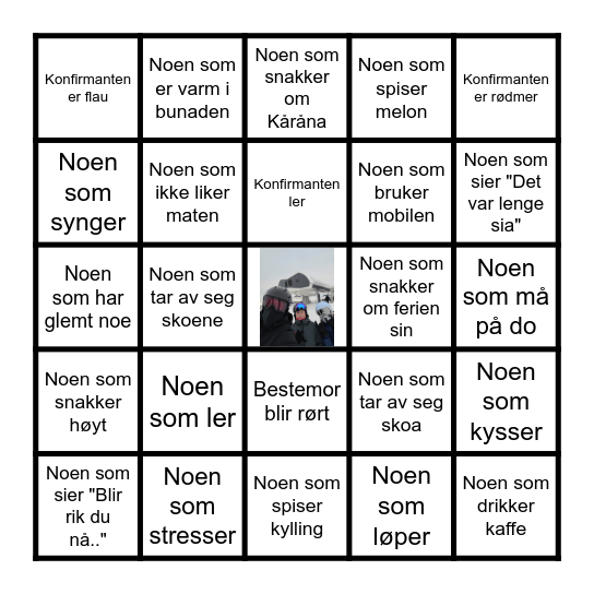 Konfirmasjonsbingo Card