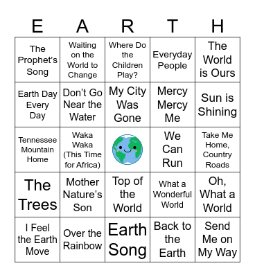 Earth Day Bingo Card