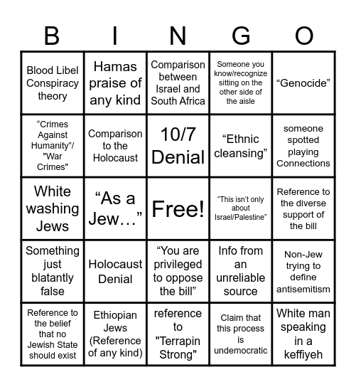 GBM BINGO Card