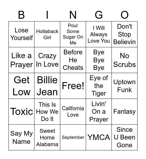 Greatest Hits Bingo #4 Bingo Card