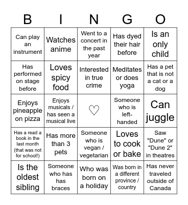 alexia's icebreaker bingo Card