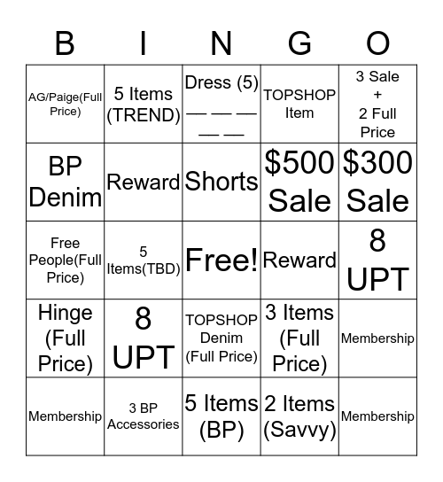 SUPER SATURDAY  Bingo Card