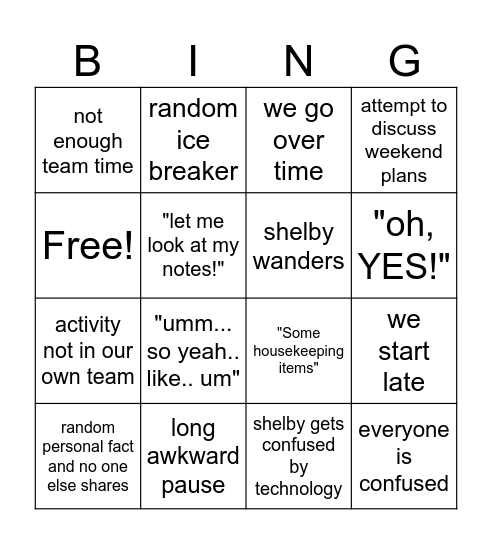 497 :p Bingo Card