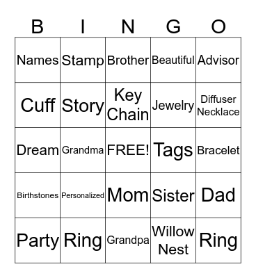 Willow Nest Bingo Card