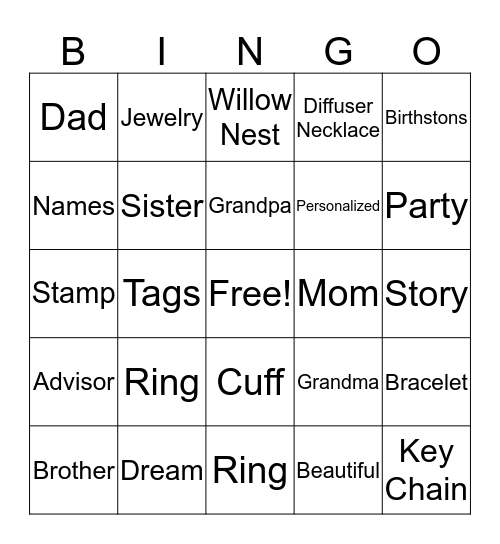 Willow Nest Bingo Card