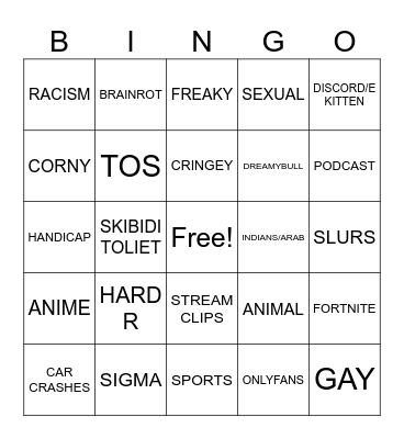 VIEWER BINGO REELS Bingo Card