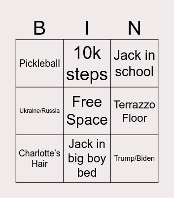 Beach Bingo Card