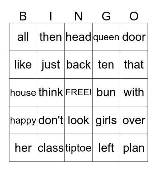 Big Bouffant Bingo Card