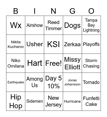 Gus Bingo Card