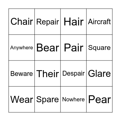 /air/ Bingo Card