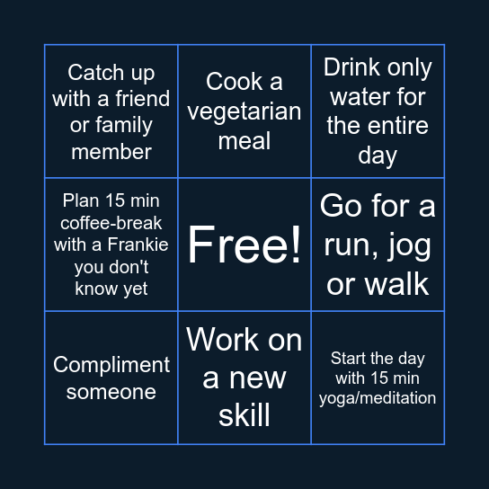 Move the Frankie - Bingo Card