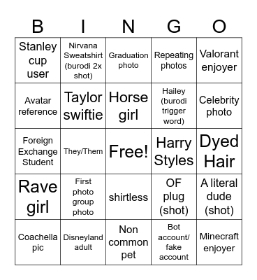 Bumble Bingo Card