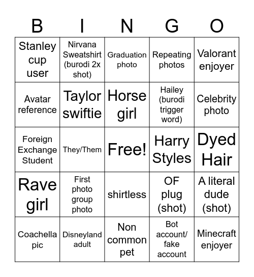 Bumble Bingo Card