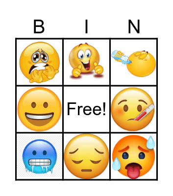 Feelings & emotions Bingo Card
