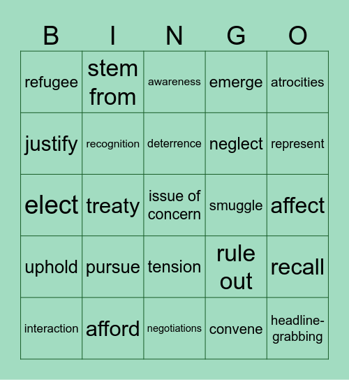 Module 1 Bingo Card