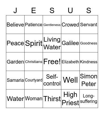 GOD IS LOVE Bingo Card