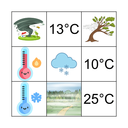 Weather Bingo Card