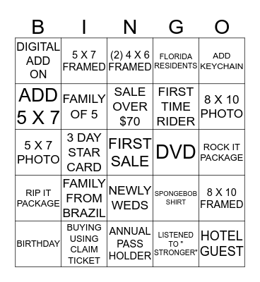 ROCKIT BINGO Card