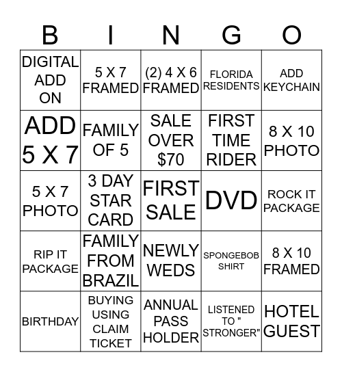 ROCKIT BINGO Card