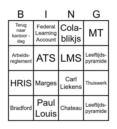 HR Bingo Card