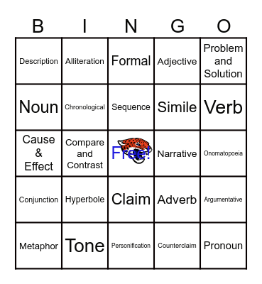 ELA BINGO Card