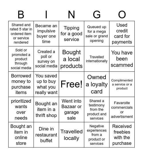 MARKETING MANIA BINGO BONANZA Bingo Card