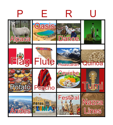 Peruvian Culture Bingo Card