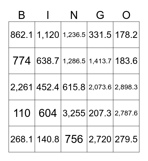 Surface Area and Volume Bingo Card