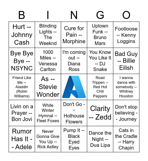 Music Bingo Team Lunch 🎶🎧 Bingo Card
