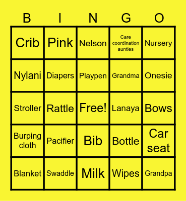 Babee Bingo Card