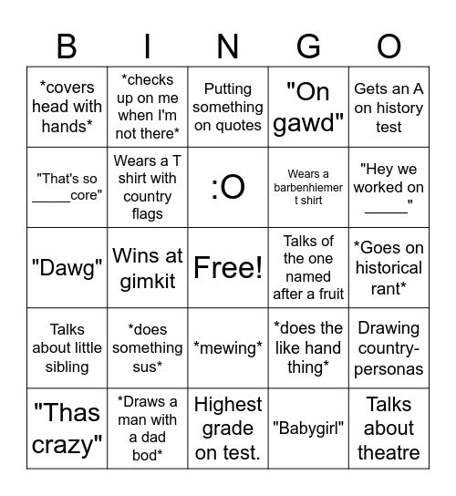 Milo Bingo Card