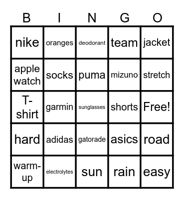 Running the Vancouver Sun Run 2024 Bingo Card