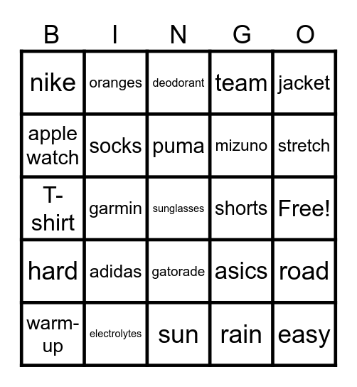 Running the Vancouver Sun Run 2024 Bingo Card
