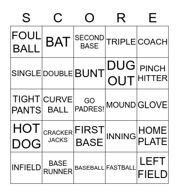 SALK BASEBALL BINGO Card