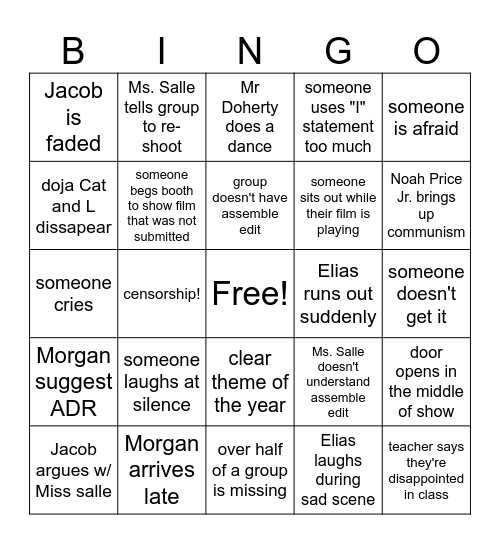 Assemble Edit Bingo Card